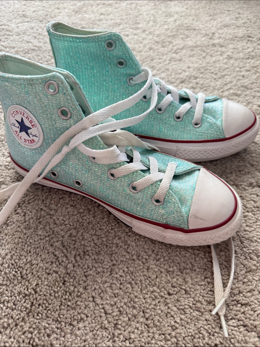 Converse Chuck Taylor All Star Kids High-Top Sneakers - Mint sparkle